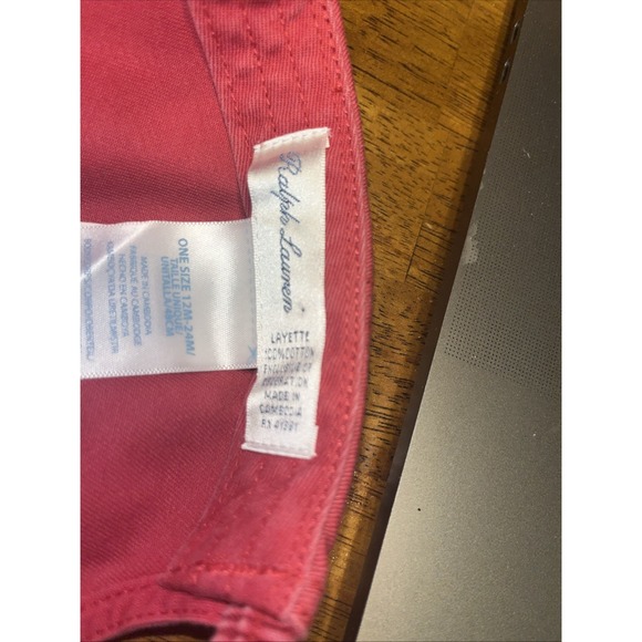 POLO RALPH LAUREN hat one size Redish /pink cap - Baby / toddler size - Picture 7 of 7